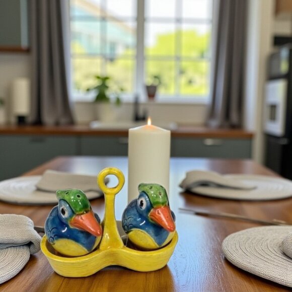 Other - Vintage Japanese Parrot Salt & Pepper Shakers with Holder